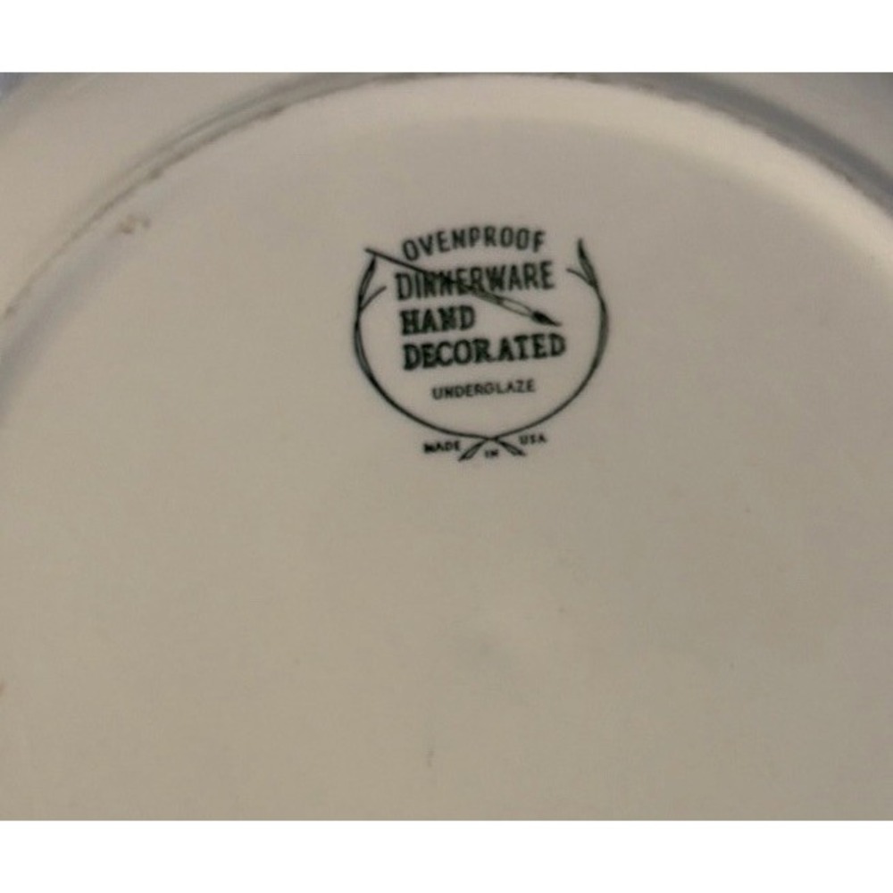 Vintage Marcrest Gay Nineties Dinner Plates Set of 4 10" MCM Hand Decorated USA - Picture 4 of 6